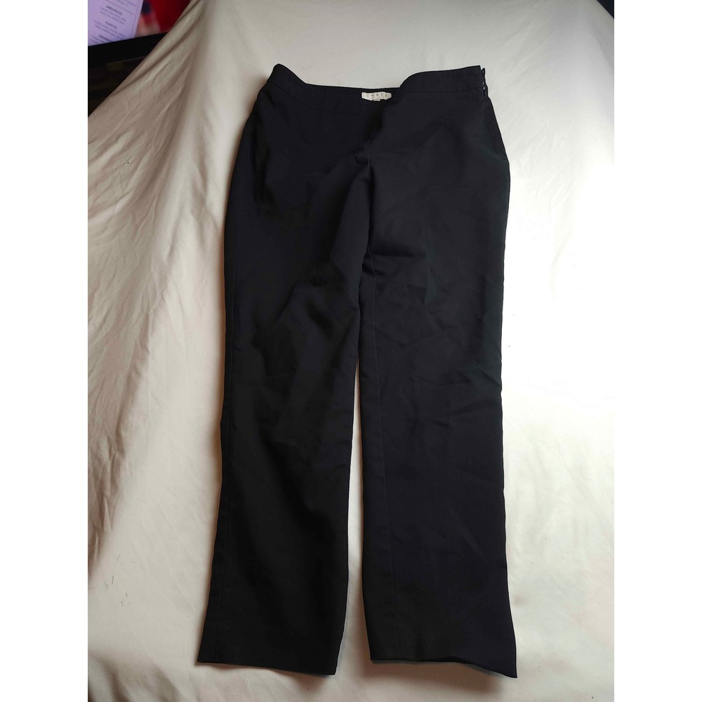 Chaus New York Womens Black Straight Leg Side Zip Dress Pants‎ Size 10